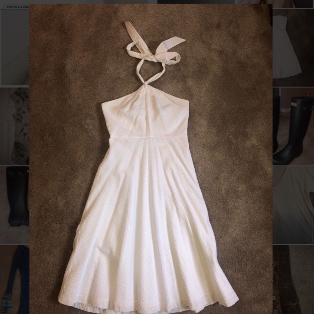 White J. Crew Halter Dress